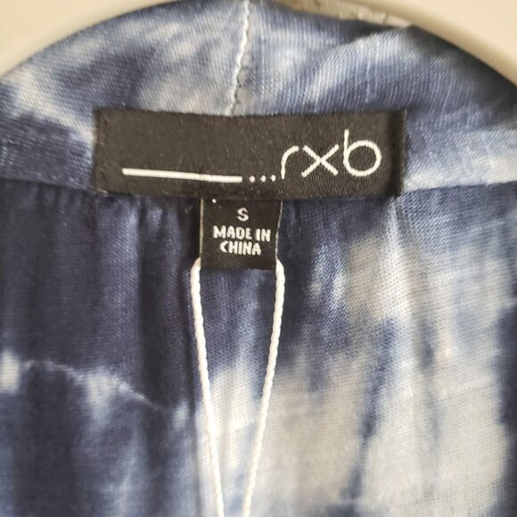 RXB Woman NWT Size L Long Sleeve Tie Dye Fringed Waterfall Front Cardigan BOHO - Picture 3 of 6